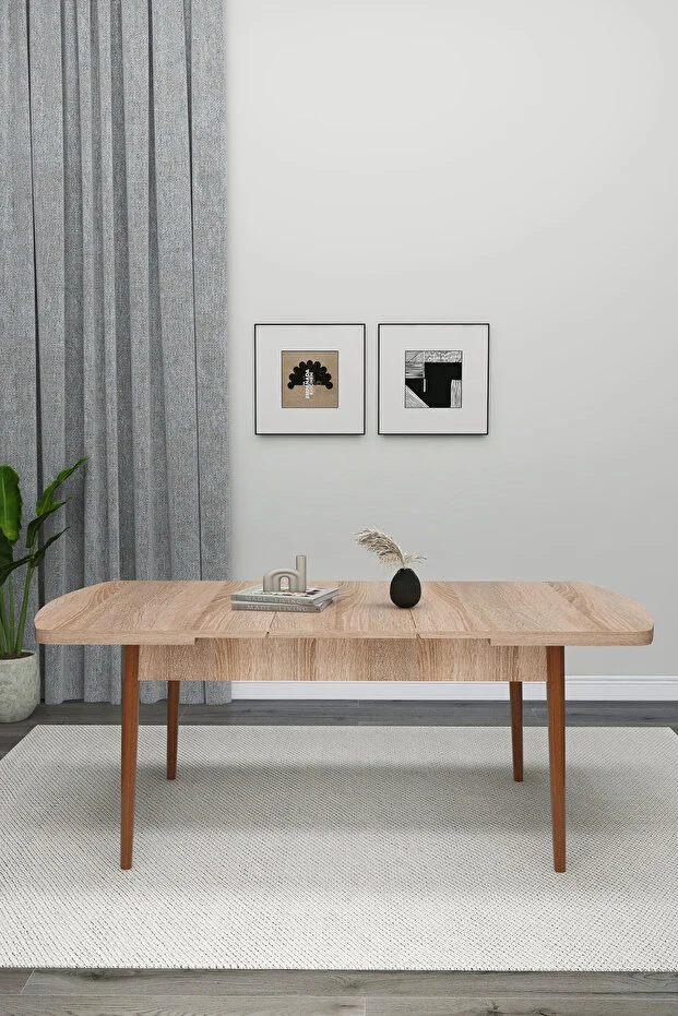 YEMEK MASASI AHŞAP MASA KELEBEK MASA AÇILIR KAPANIR 6 KİŞİLİK MASA( SONOMO)